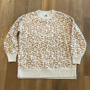 Aerie Oversized Leopard Print Sweatshirt - S
